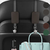 Car Headrest Hooks – PU Leather & Metal Auto Seat Back Hanger Hooks for Bags, Purses & Drinks – Universal Car Interior Organizer (Set of 1)