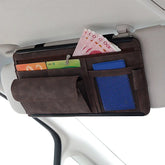 Suede Sun Visor Organizer – Multi‑Pocket Car & SUV Visor Storage with Card & Glasses Holders for Auto Interiors | OOLVS