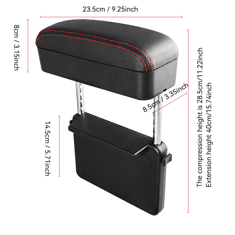 Adjustable Car Armrest Organizer Pad & Elbow Support Extender for Central Console - Universal Fit for Most Vehicles