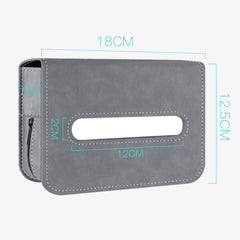 Car Tissue Holder – Suede Tissue Box Cover for Seat or Sun Visor (Fits 120 Tissues)