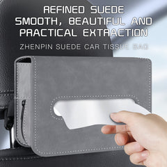 Car Tissue Holder – Suede Tissue Box Cover for Seat or Sun Visor (Fits 120 Tissues)