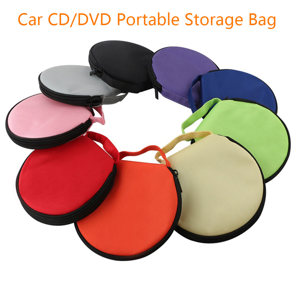 Portable CD/DVD Case Holder – 20 Disc Capacity Oxford Fabric Storage Wallet for Car, Home & Travel