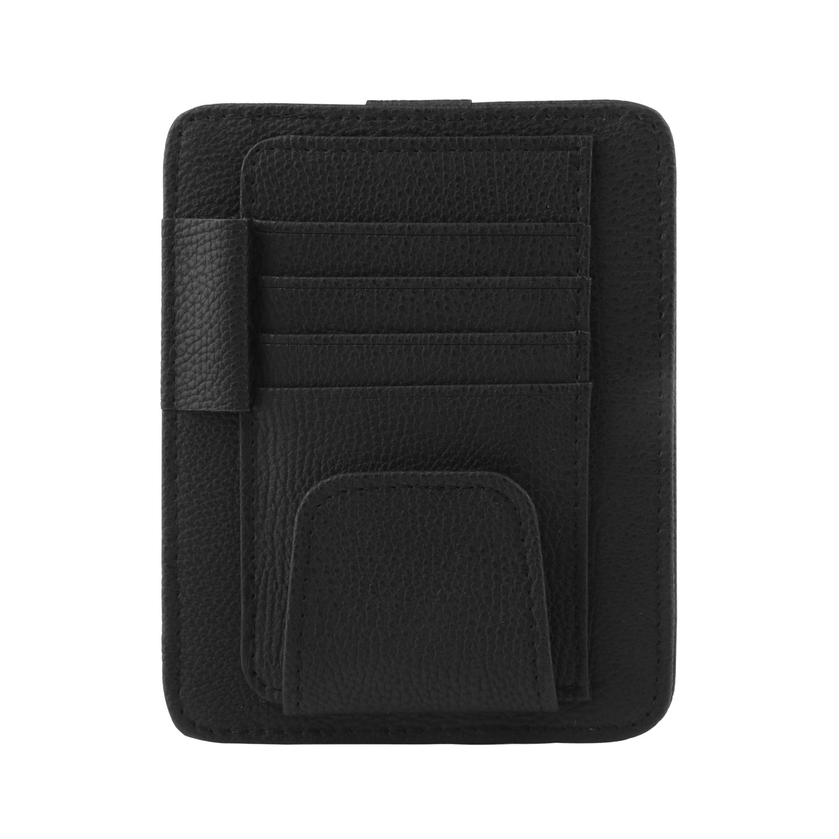 Car Sun Visor Organizer – PU Leather Multi-Pocket Eyeglasses Holder with Card, Pen, and Invoice Storage