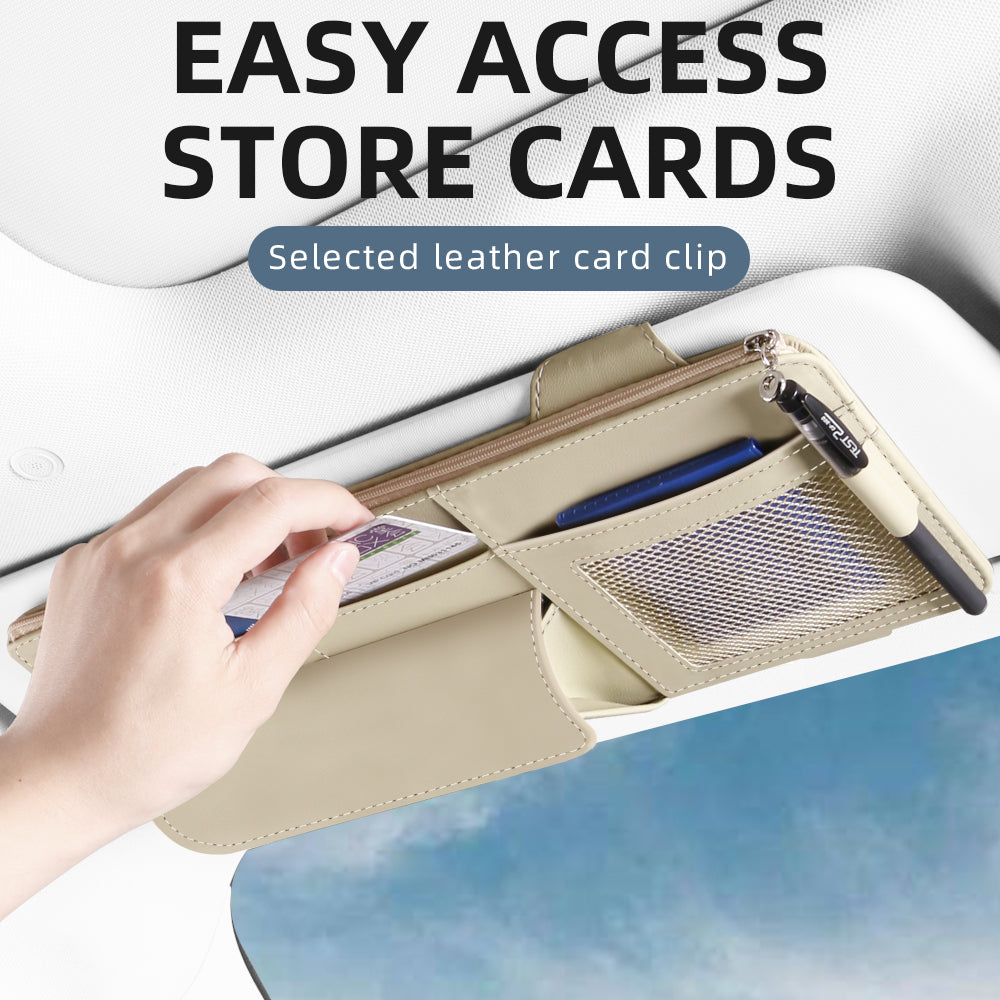 Car Sun Visor Organizer – Glasses & Card Holder for Car, Truck & SUV Interiors