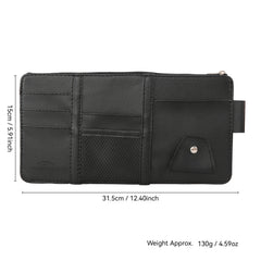 Car Sun Visor Organizer – PU Leather Sunglasses & Document Holder with Multi Pockets