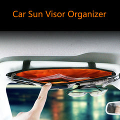 Car Sun Visor Organizer – PU Leather Sunglasses & Document Holder with Multi Pockets