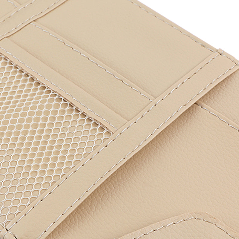 Car Sun Visor Organizer – PU Leather Sunglasses & Document Holder with Multi Pockets