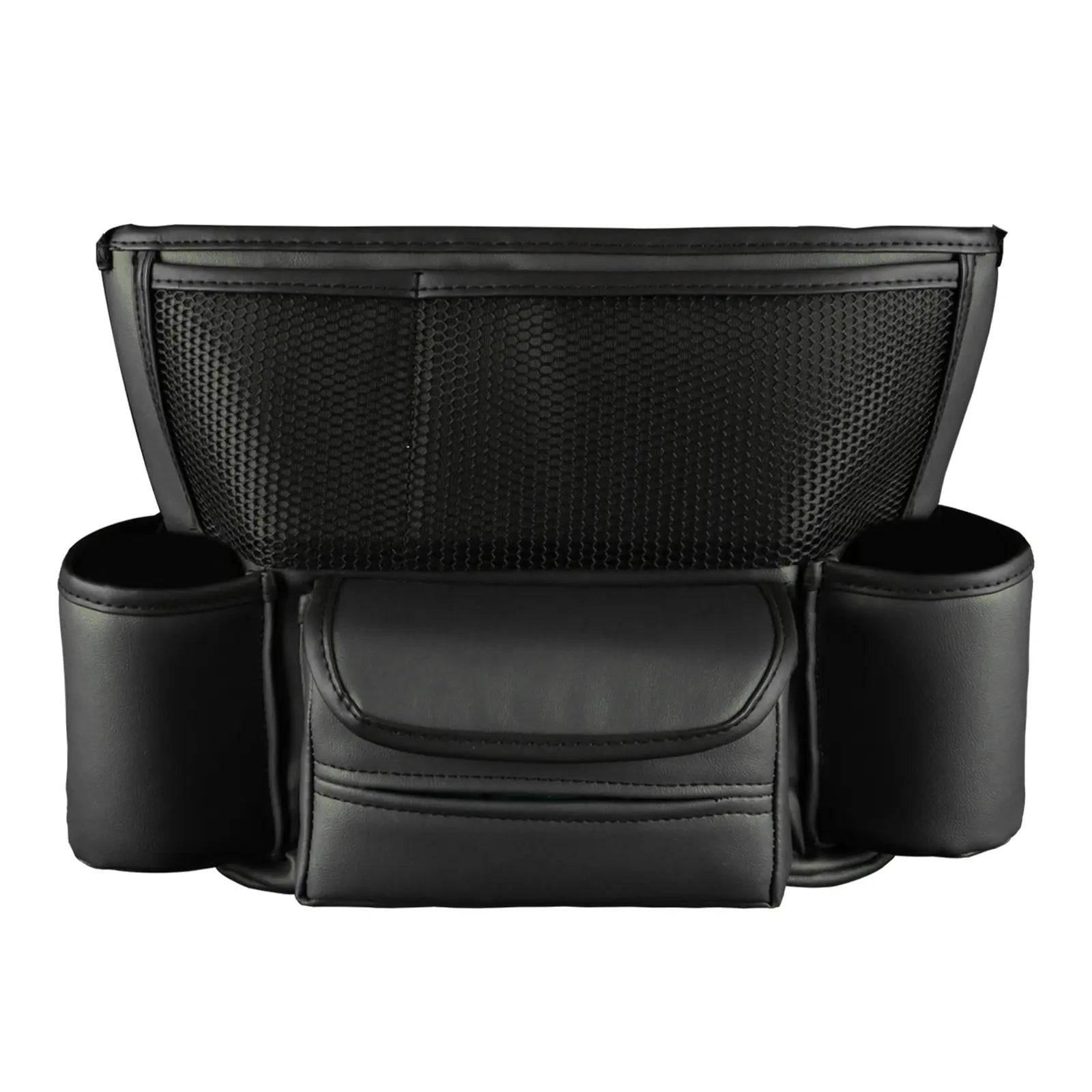 Nappa Faux Leather Seat-Gap Organizer – Large Capacity Purse & Console Double-sided Storage Bag Between Seats with Tissue Pockets & Phone Holder | OOLVS