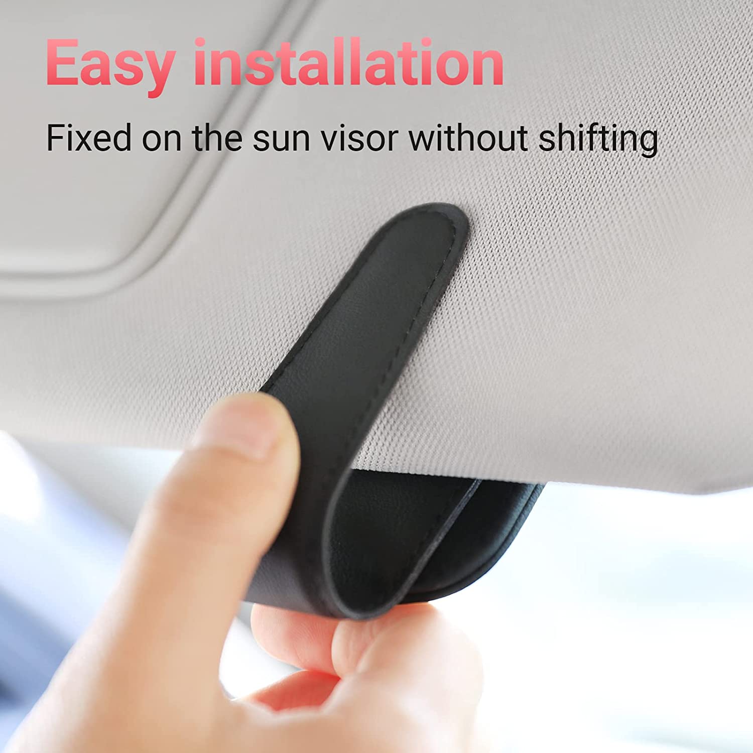 Magnetic Leather Sunglasses Holder for Car Visor - Universal Fit with Ticket Clip | OOLVS