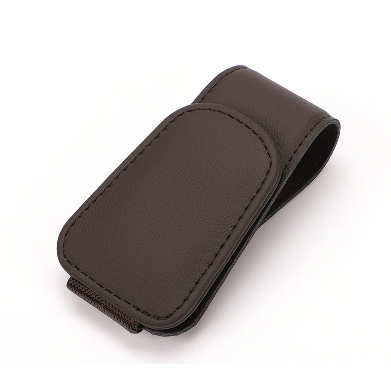 Magnetic Leather Sunglasses Holder for Car Visor - Universal Fit with Ticket Clip | OOLVS