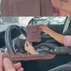 Car Sun Visor Organizer – PU Leather Multi-Pocket Eyeglasses Holder with Card, Pen, and Invoice Storage