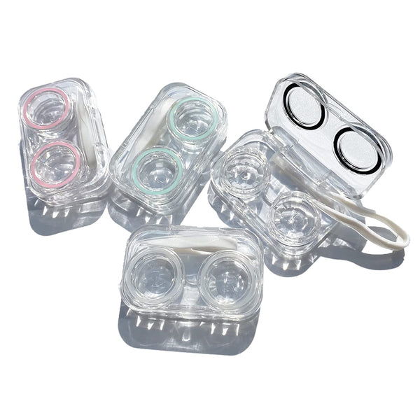 4 PCS Contact Lens Cases, Colorful Contact Lens Container Holder, Outdoor Portable Mini Contact Lens Soak Storage Kit for Travel & Home