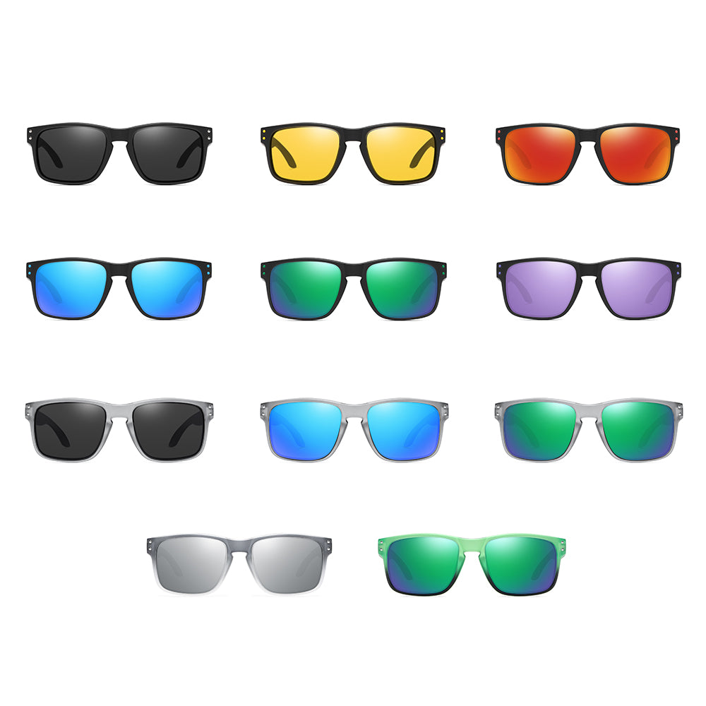 OOLVS Men Sports Polarized Sunglasses, Driving Fishing Cycling Square Sun Glasses, Protective Glasses, Classic Women Spectacles Fashion Frame Gafas De Sol