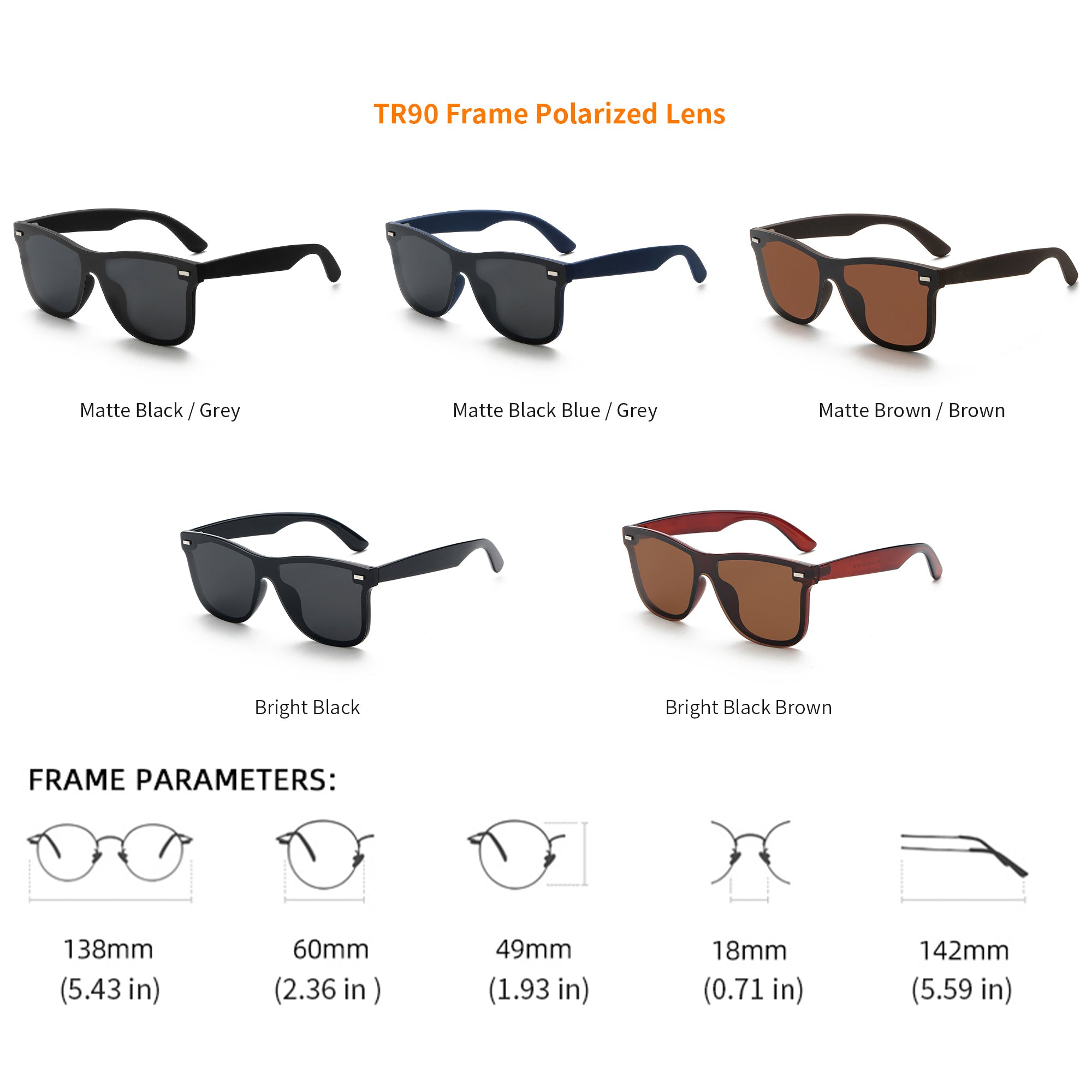 Classic Men's Polarized Sunglasses One-Piece Lens UV400 Outdoor Fishing Gafas De Sol - OOLVS MS167-3N