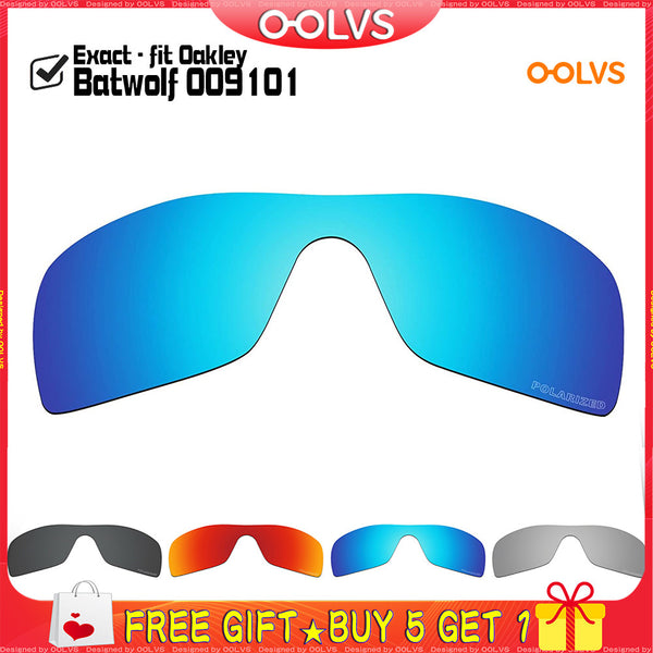 Buy 5 Get 1 Replacement Lenses for Oakley Batwolf OO9101 Sunglasses (Compatible Lens Only) - OOLVS Polarized Lens