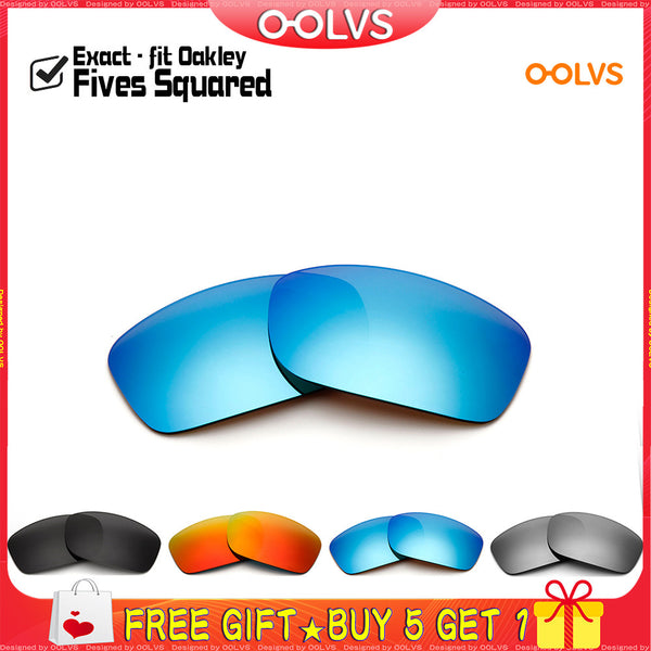 Buy 5 Get 1 Replacement Lenses for Oakley Fives Squared Sunglasses (Compatible Lens Only) - OOLVS Polarized Lens
