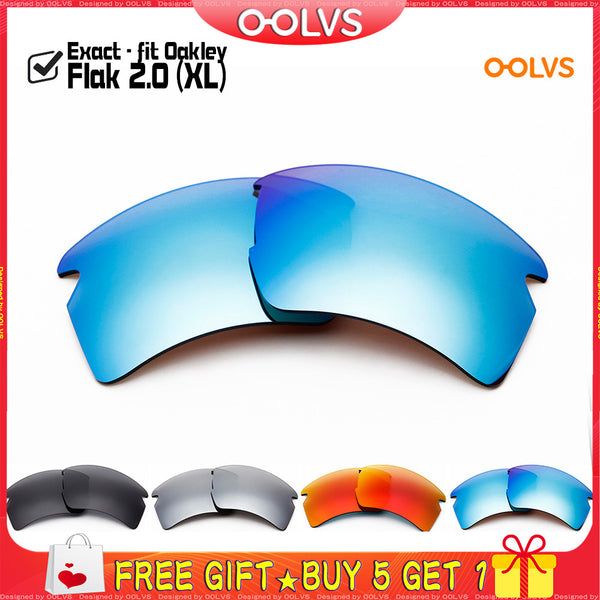 Buy 5 Get 1 Replacement Lenses for Oakley Flak 2.0 XL Sunglasses (Compatible Lens Only) - OOLVS Polarized Lens | Minimum Buy Quantity 5