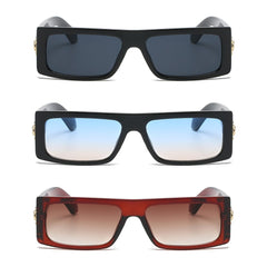3 Pairs OOLVS Fashion Women's Men's Sunglasses Polycarbonate Full-rim Rectangle Frame UV400 Protection Gradient Lens WS116-2N/3N