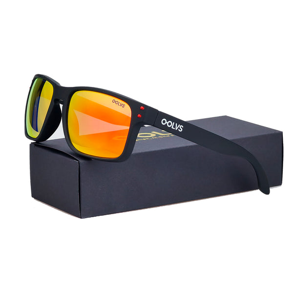 OOLVS Men Sports Polarized Sunglasses, Driving Fishing Cycling Square Sun Glasses, Protective Glasses, Classic Women Spectacles Fashion Frame Gafas De Sol