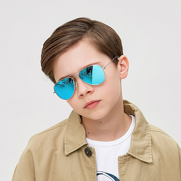 Retro Aviator Kids Polarized Sunglasses Mirrored Lens  Parent-Child Gafas De Sol KS000-3N