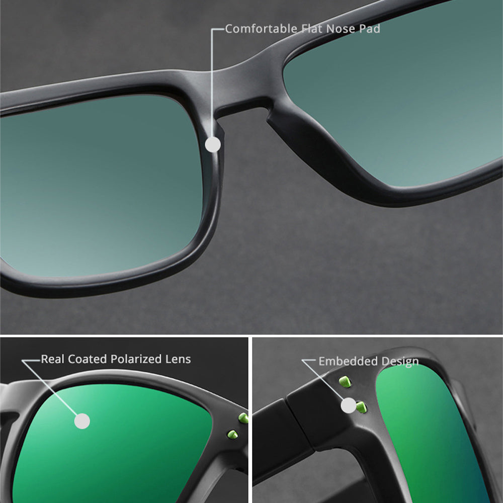 OOLVS Men Women Fashion Outdoor Sports Cycling Sunglasses Polycarbonate Full-rim Frame UV400 Polarized Lens OS9210B