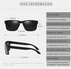 OOLVS Men Women Fashion Outdoor Sports Cycling Sunglasses Polycarbonate Full-rim Frame UV400 Polarized Lens OS9210B