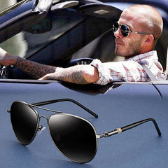 OOLVS Aviator Polarized Sunglasses Photochromic Lens Metal Frame UV Protection Night Vision Driving Sunglasses MS149-2N/3N