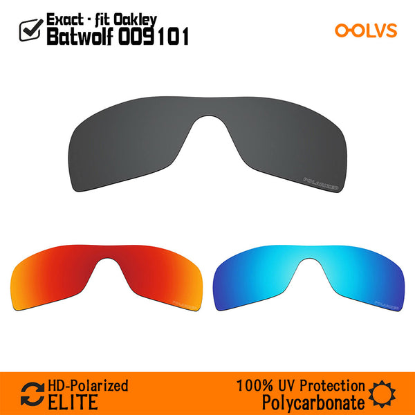 3 Pairs Replacement Lenses for Oakley Batwolf OO9101 Sunglasses (Compatible Lens Only) - OOLVS Polarized Lens