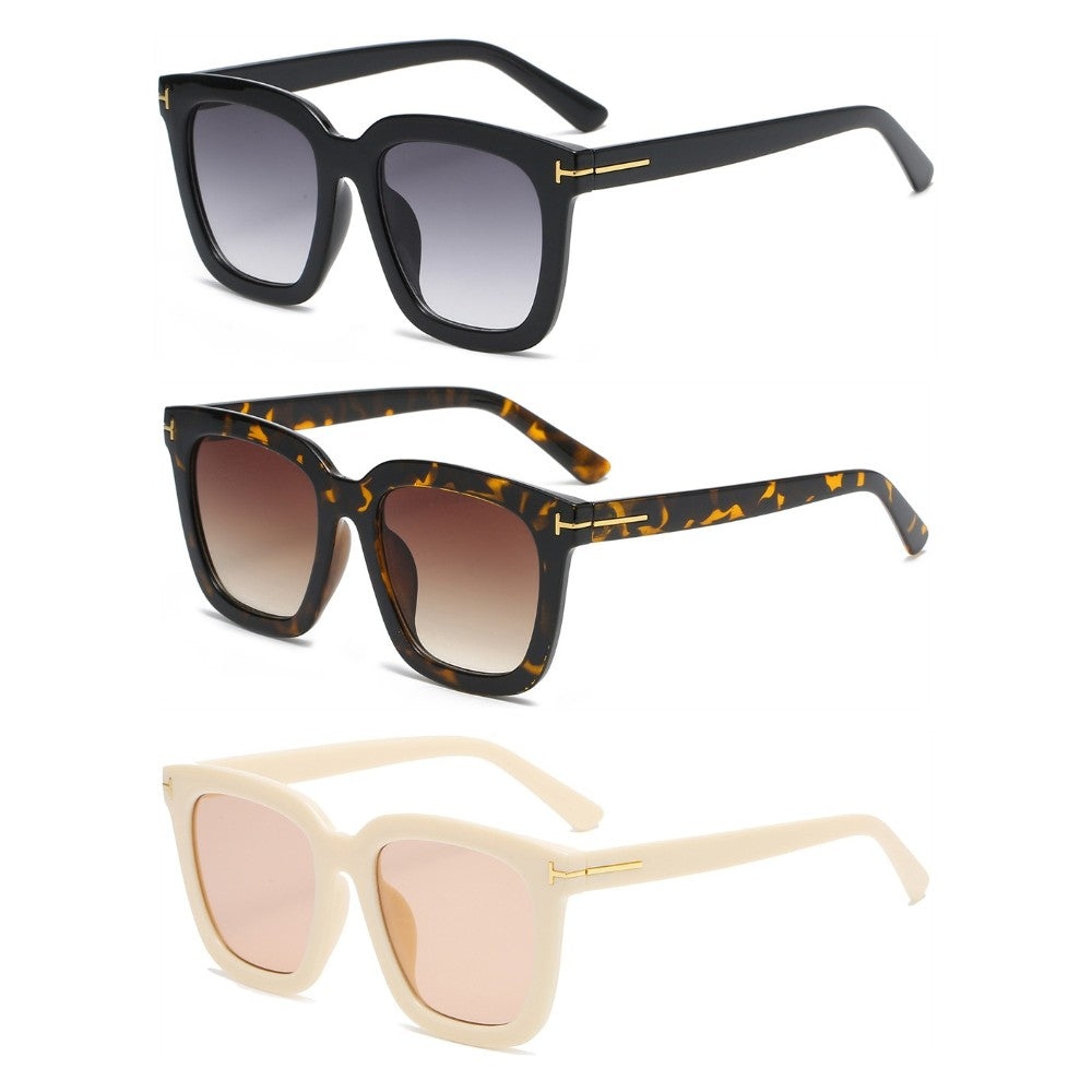 3 Pairs OOLVS Square Sunglasses For Women's OS-W004