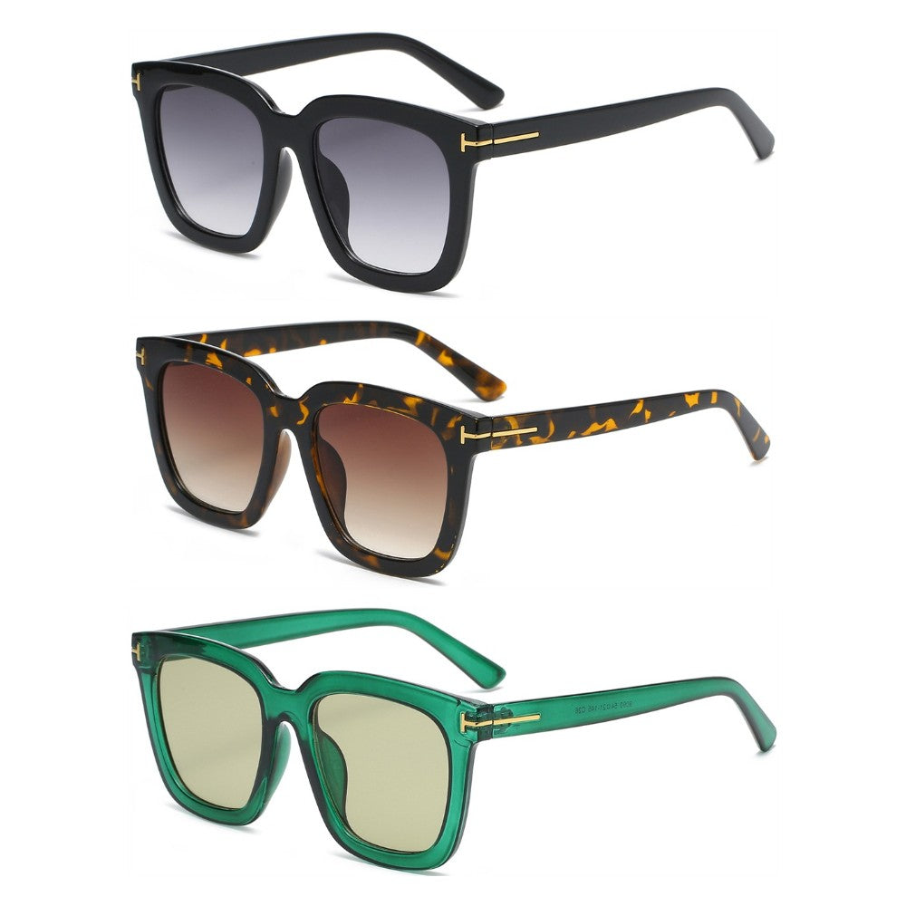 3 Pairs OOLVS Square Sunglasses For Women's OS-W004