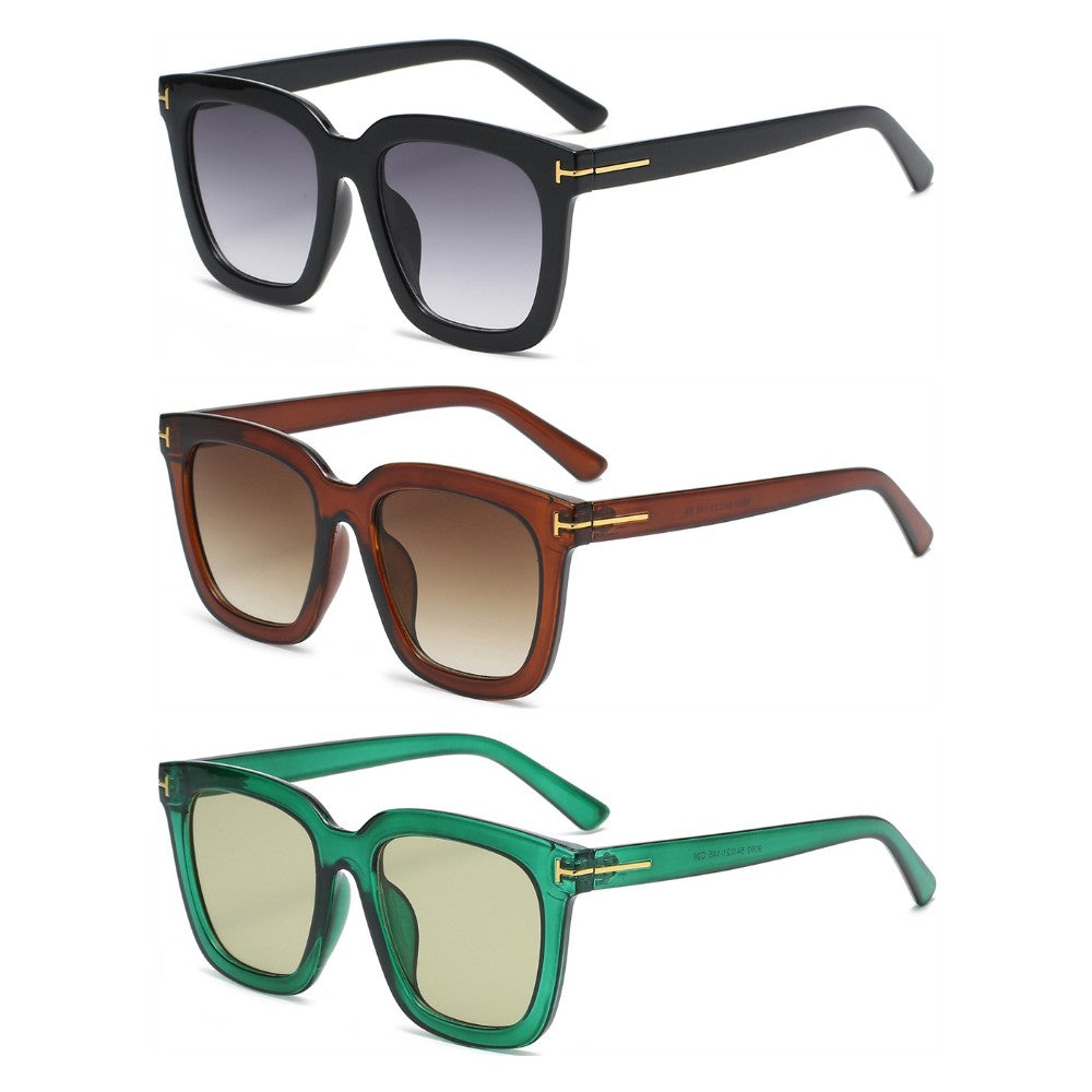 3 Pairs OOLVS Square Sunglasses For Women's OS-W004