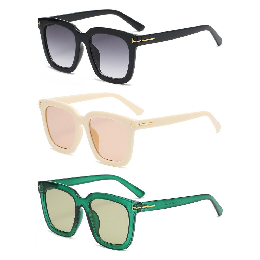 3 Pairs OOLVS Square Sunglasses For Women's OS-W004