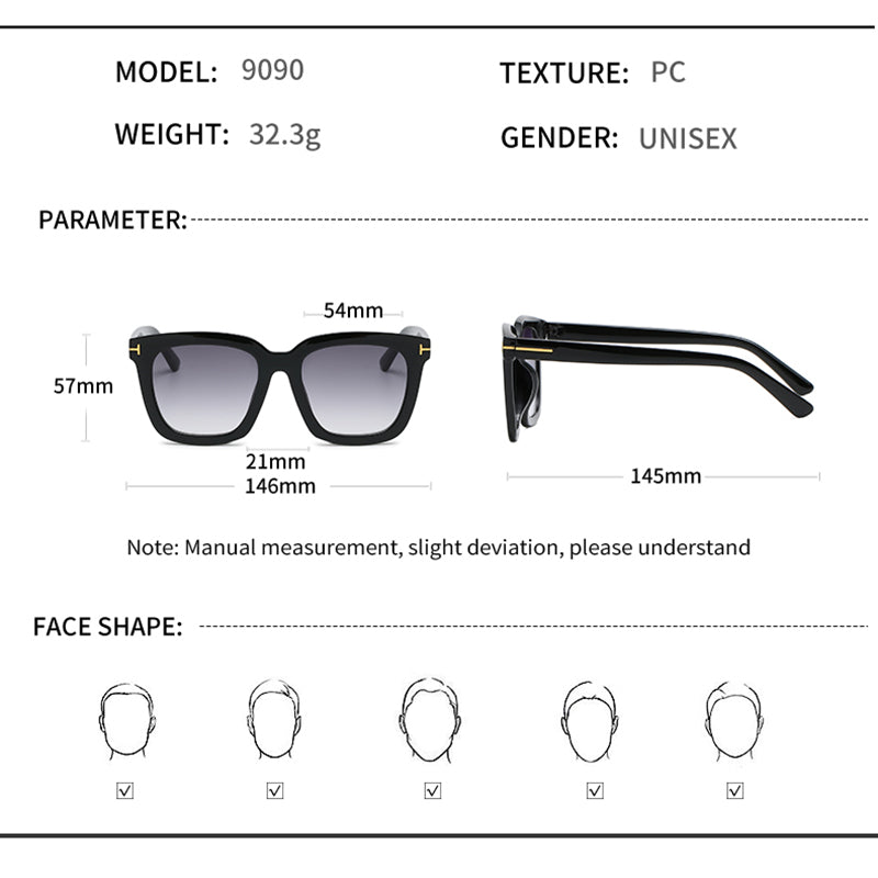 3 Pairs OOLVS Square Sunglasses For Women's OS-W004