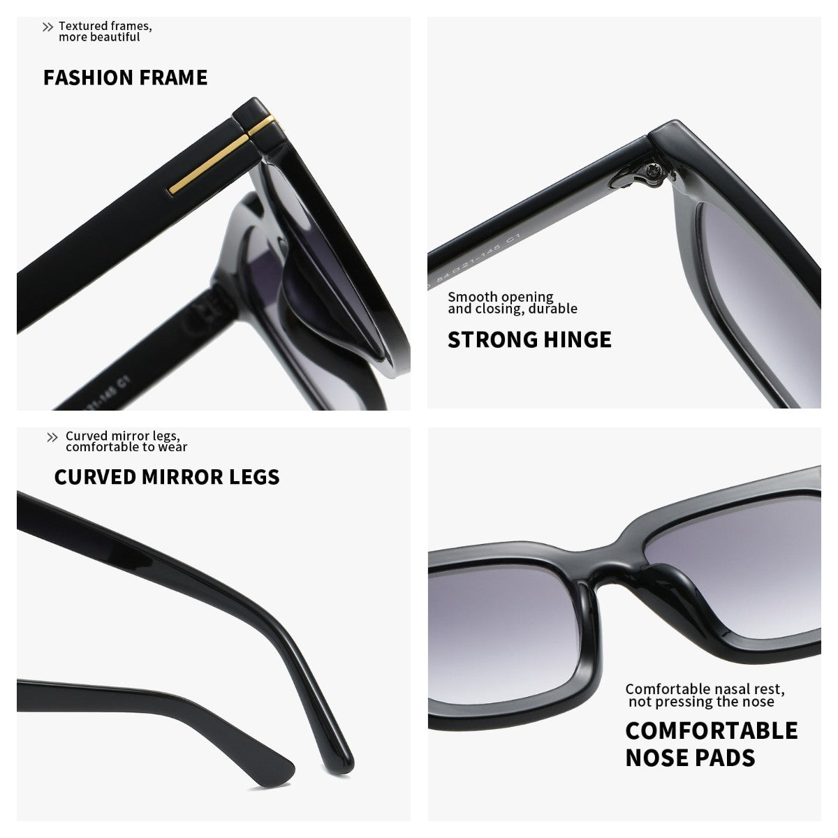 3 Pairs OOLVS Square Sunglasses For Women's OS-W004