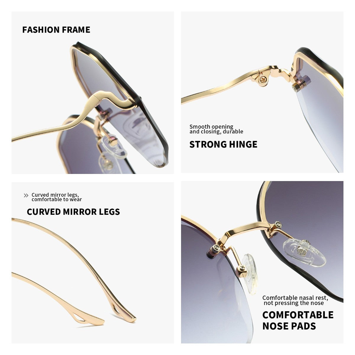 Vintage Oversized Hexagon Women Metal Sunglasses OOLVS OS2550